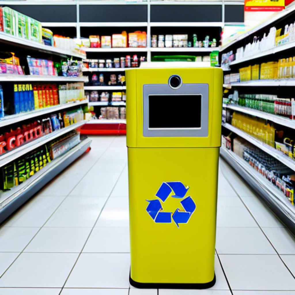 배터리 올바른 폐기 방법 - Battery Collection Point**

"A brightly colored battery recycling bin in a modern supermarket aisle ...
