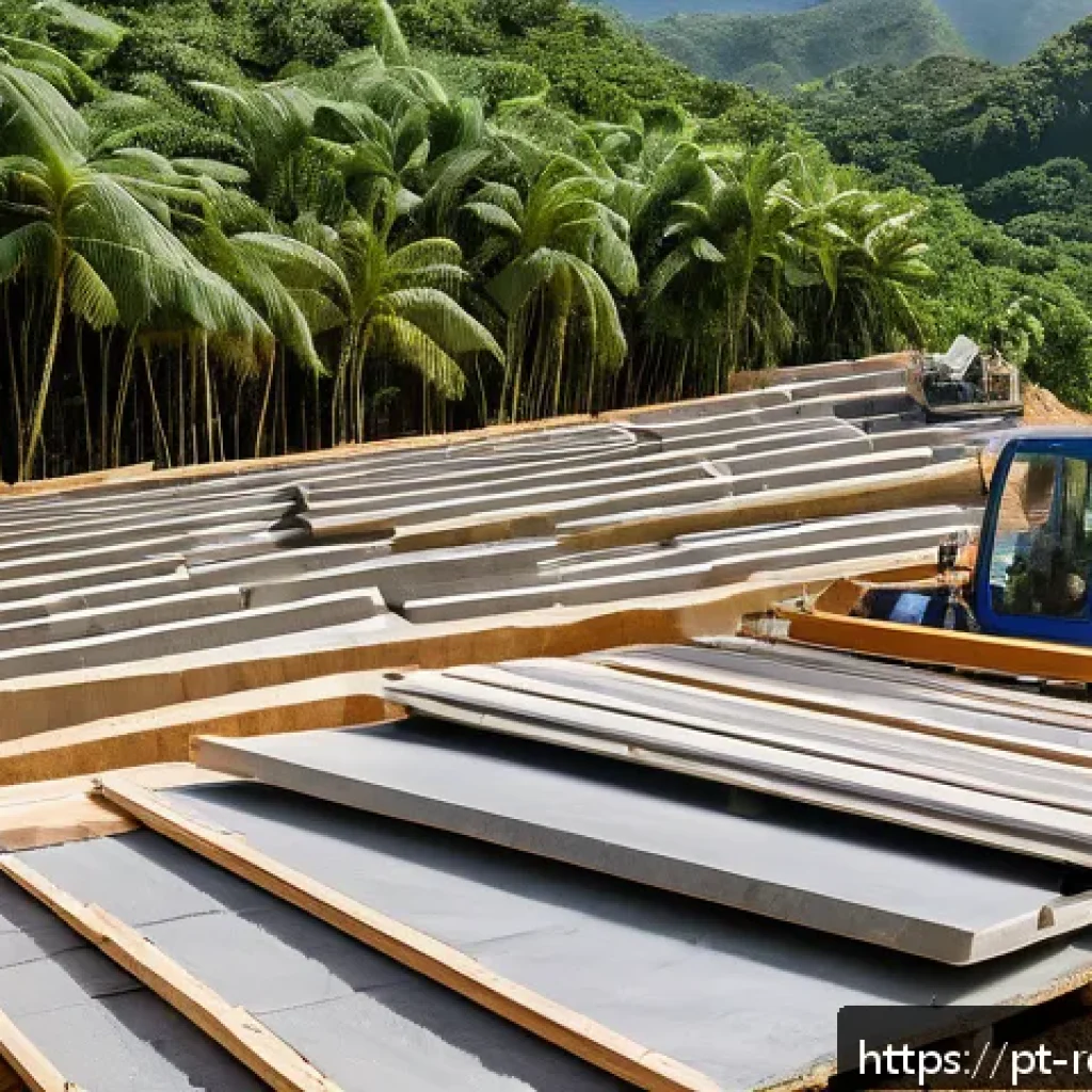 친환경 건축 소재 소개 - A modern sustainable construction site in Brazil featuring workers installing recycled concrete made...