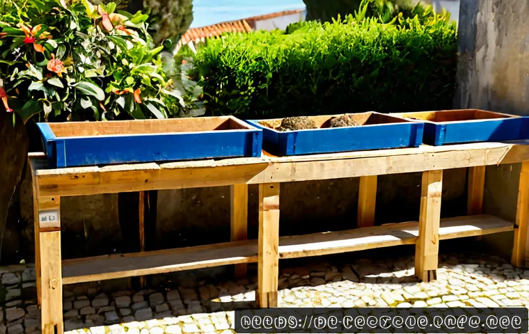 목재 폐기물 활용 - Photorealistic Portuguese woodworking workshop, an older craftsperson transforming reclaimed wooden ...